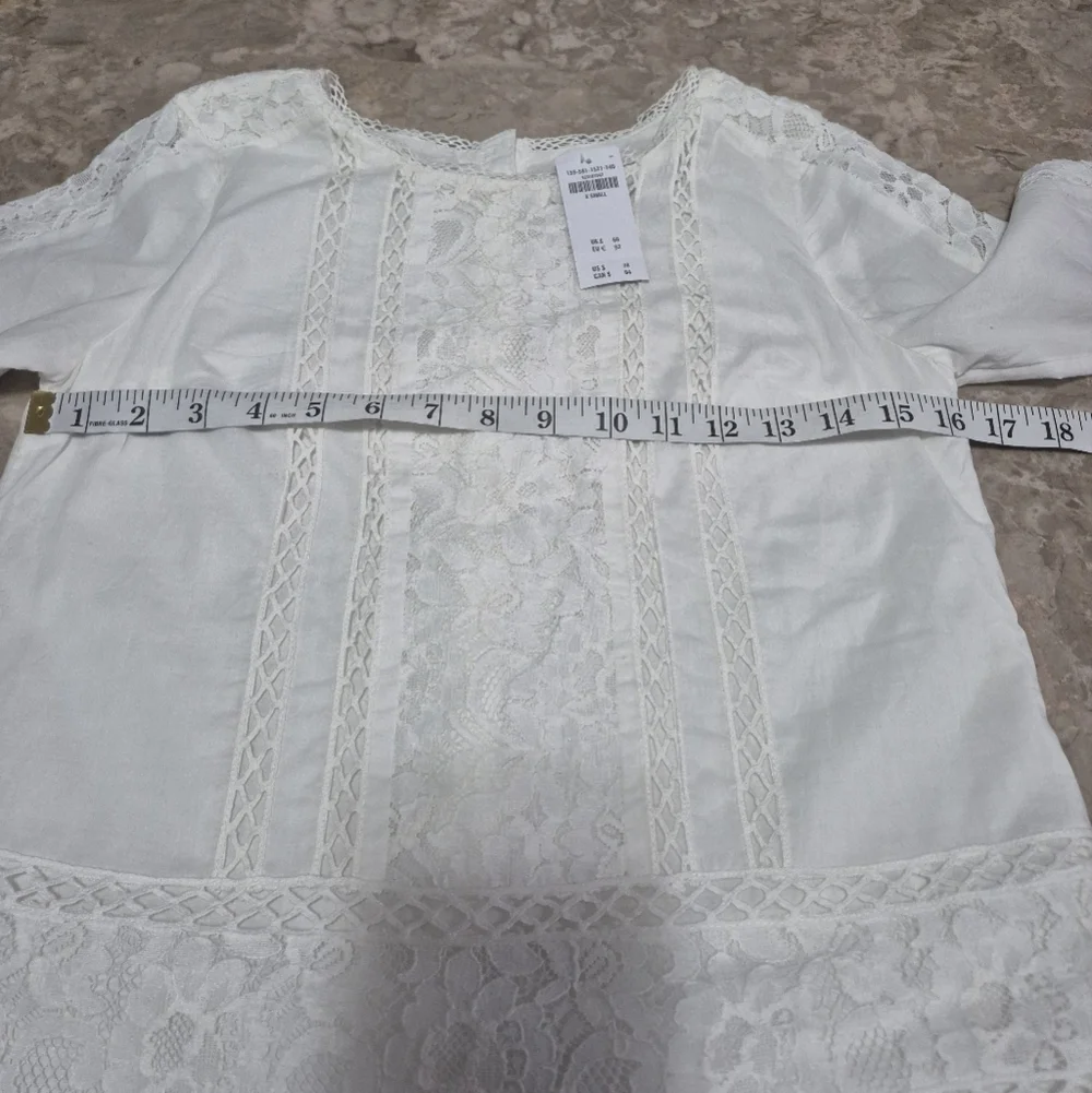 Abercrombie & Fitch White Lace Y2K girly fairy core eyelet lace Dress XS NWT - Picture 10 of 11